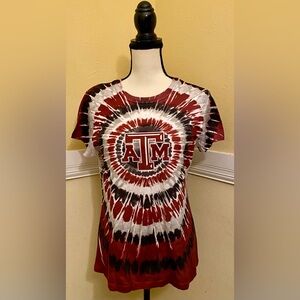Texas Aggie Maroon Tie-Dye Logo Tee; never worn; Size Large.